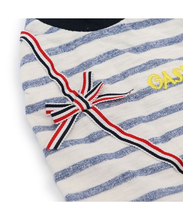 PET PARADISE リサとガスパール ボーダーハートＴシャツ 小型犬 ホワイト×ネイビー