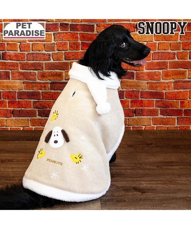 PET PARADISE スヌーピー マフラー ポンチョ  中型犬 大型犬 ベージュ