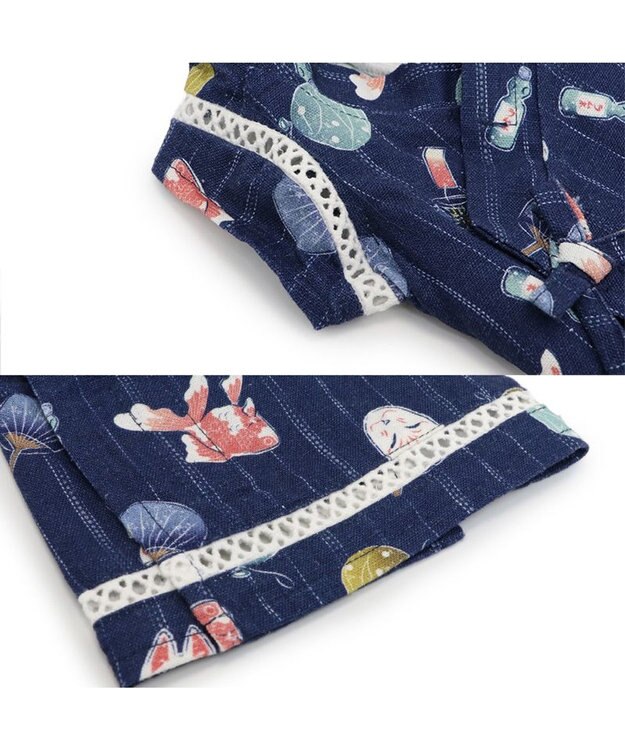 PET PARADISE ペットパラダイス 接触冷感 背中開き 甚平 《縁日柄》　小型犬 縁日柄