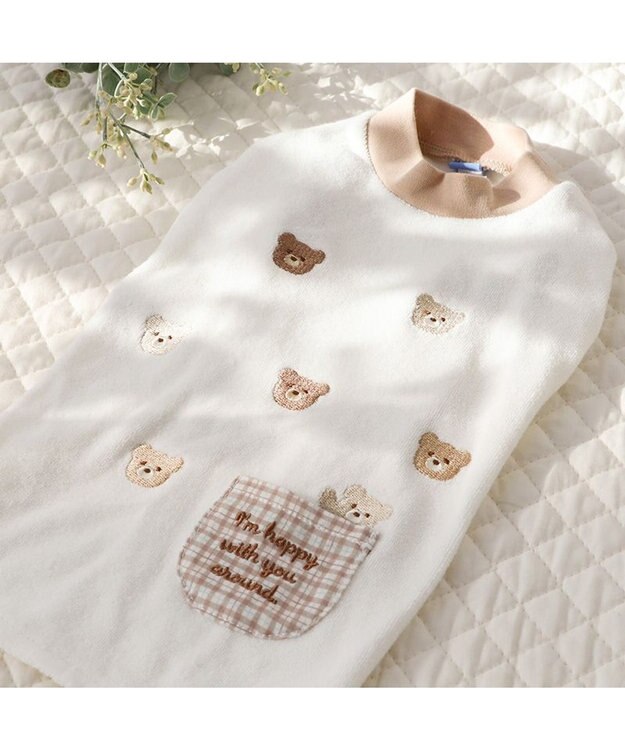 PET PARADISE ペットパラダイスくまちゃん サーモキープ Ｔシャツ 超小型犬 小型犬 ホワイト×ブラウン