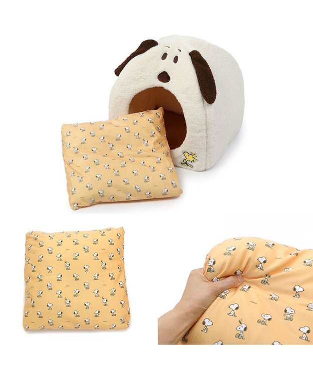 PET PARADISE スヌーピー 顔ハウス 43cm×43cm ホワイト