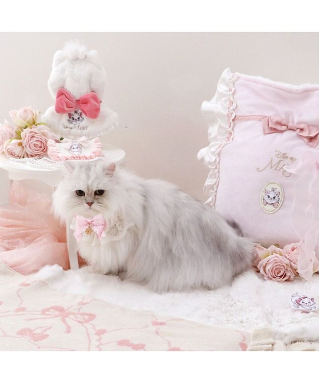 PET PARADISE ディズニー マリー 猫首輪  段リボン 小/中 リボンフリル