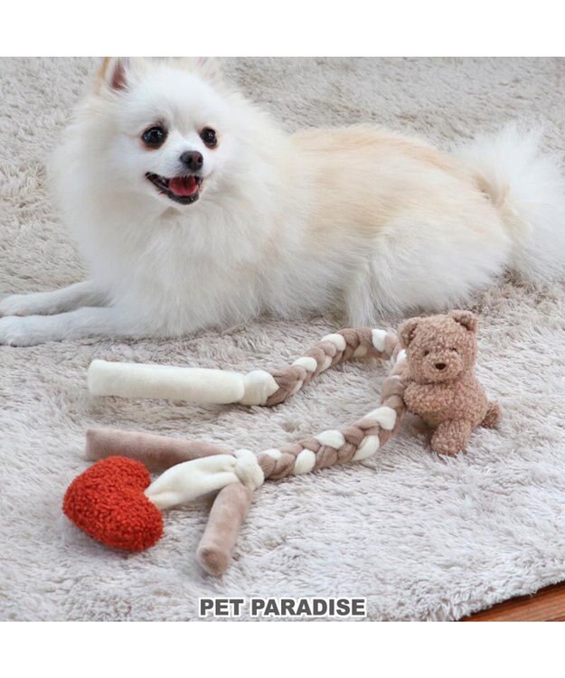 PET PARADISE  ペットパラダイス ロープ 編みトイ くま 茶系