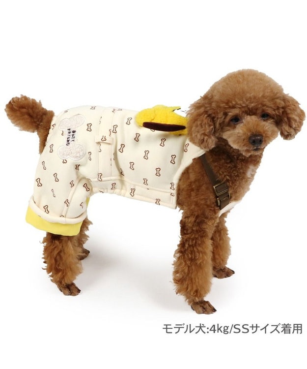 PET PARADISE ディズニー プルート 顔 オーバーオール  小型犬 ベージュ