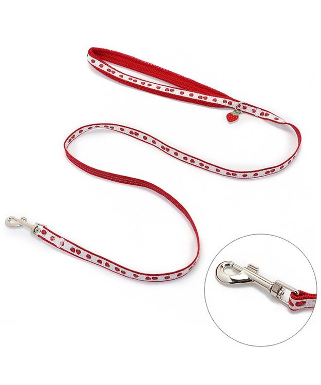 PET PARADISE ペットパラダイス 苺チャーム付き リード ３Ｓ レッド