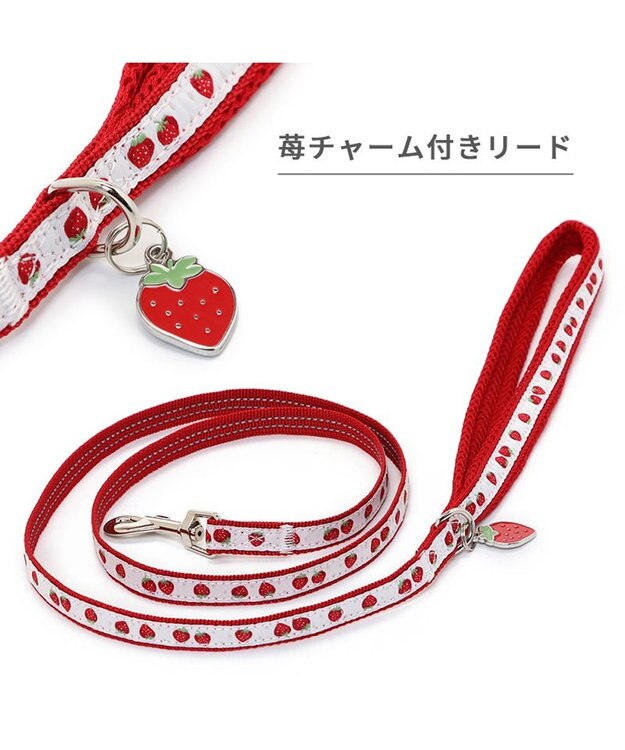 PET PARADISE ペットパラダイス 苺チャーム付き リード ３Ｓ レッド