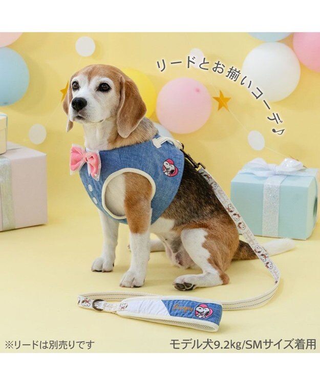 PET PARADISE スヌーピー バースデー ベストハーネス Ｌ ブルー
