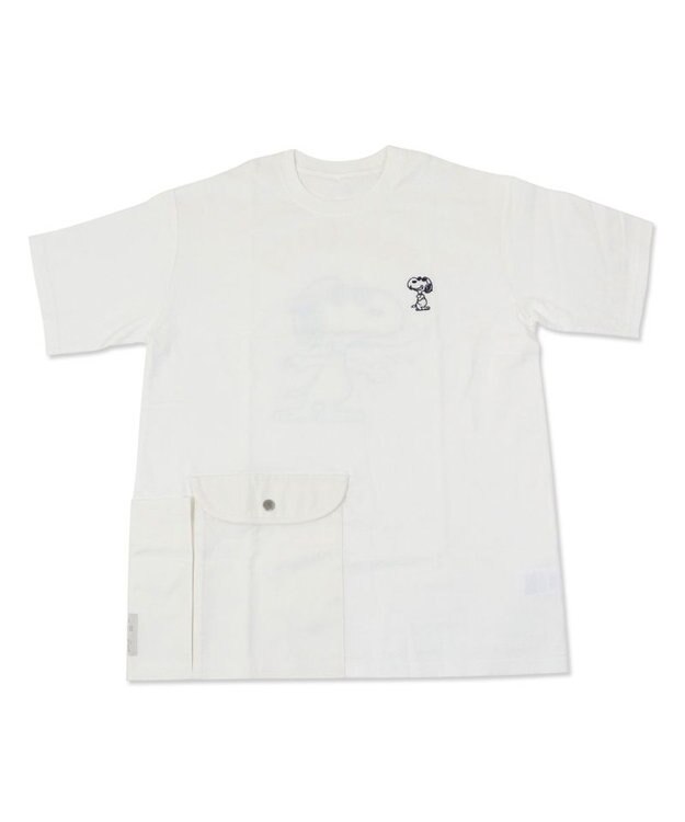 PET PARADISE スヌーピー お揃い Ｔシャツ【オーナー用】 ジョークール ポケット 白~オフホワイト