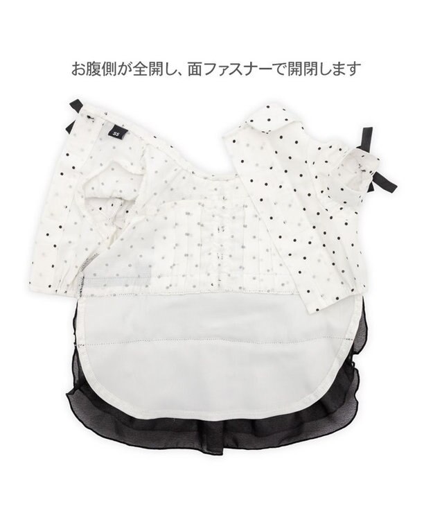 PET PARADISE cherircouture ドットシャツ ワンピース 小型犬 ホワイト×ブラック