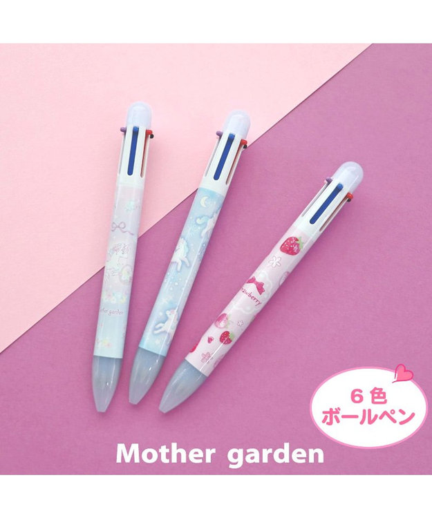 Mother garden マザーガーデン ユニコーン 6色ボールペン 《フラワー柄》 フラワー