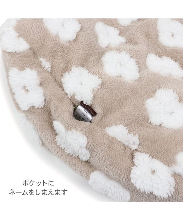 PET PARADISE ペットパラダイス 遠赤外線 ボア 犬たんぽ 《お花柄》S ベージュ