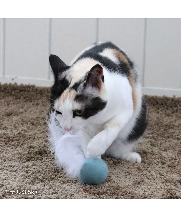 ペットパラダイス 猫 羊毛ボール 羽付き 【単品】 / PET