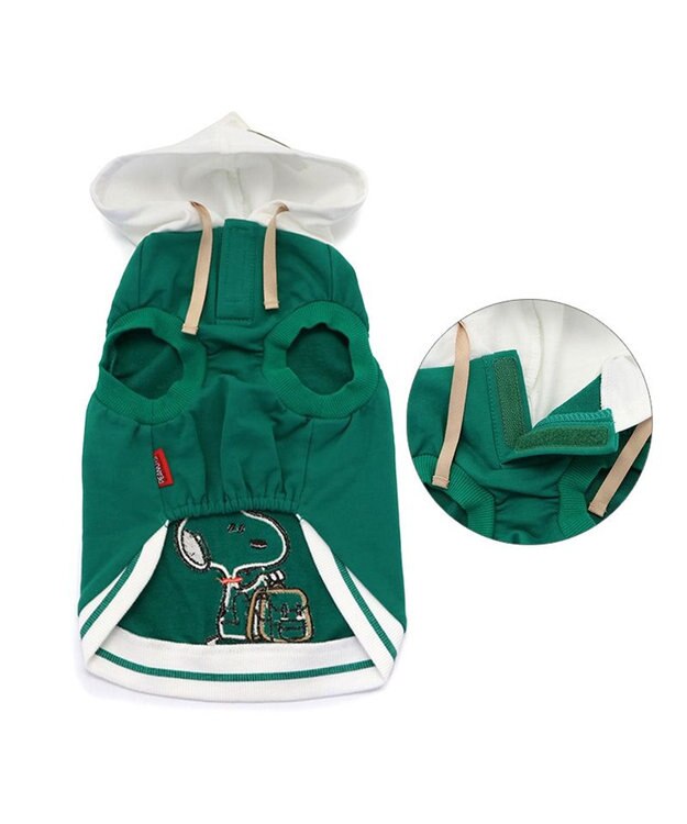PET PARADISE スヌーピー おでかけ柄 パーカー  《グリーン》中型犬 グリーン