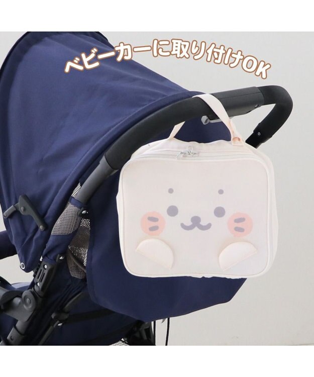【ピーチママ様オーダー品】 しろたん 顔ぼん ポーチLサイズ おむつポーチ / Mother garden