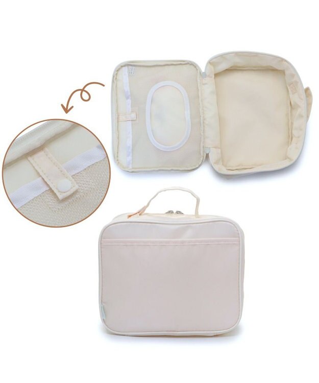 Mother garden しろたん 顔ぼん ポーチLサイズ おむつポーチ 白～オフホワイト