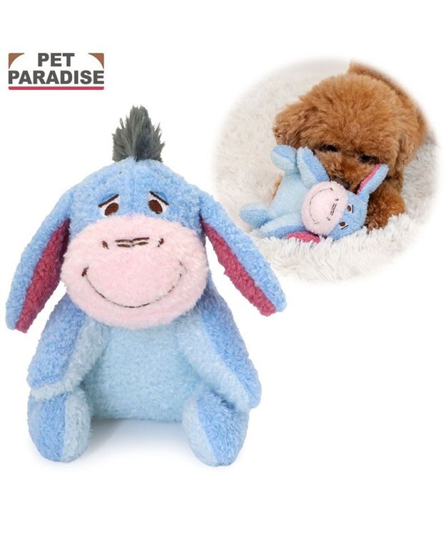 PET PARADISE ディズニー くまのプーさん イーヨー ふわふわ トイ ライトブルー