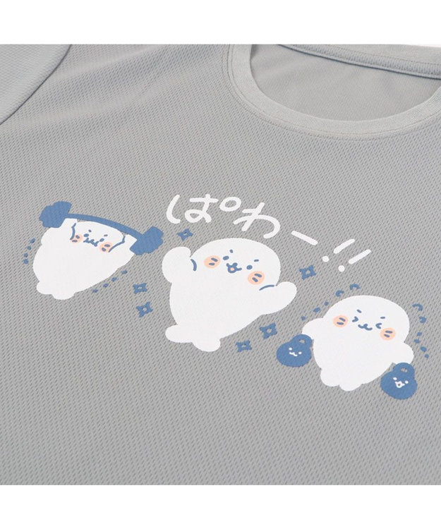 しろたん ドライ ぱわー柄 Tシャツ 半袖 《灰色》 吸水速乾加工