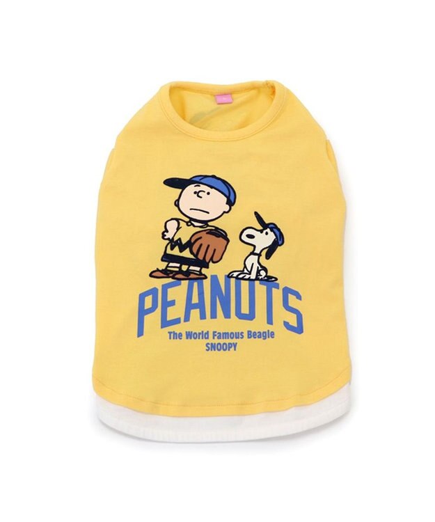 PET PARADISE スヌーピー Tシャツ 《ファインプレー柄》 黄色 中型犬 大型犬 ファインプレー柄