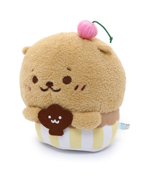 Mother garden しろたん らっこいぬ カップケーキ マスコット 20cm お座りぬいぐるみ 茶系