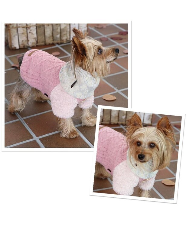 PET PARADISE ペットパラダイス アラン編みニット 《ピンク》  小型犬 ピンク