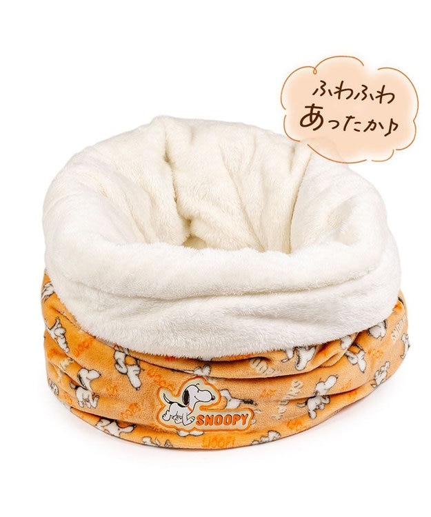 PET PARADISE スヌーピー 遠赤外線 筒型 寝袋 《てくてく》 M オレンジ