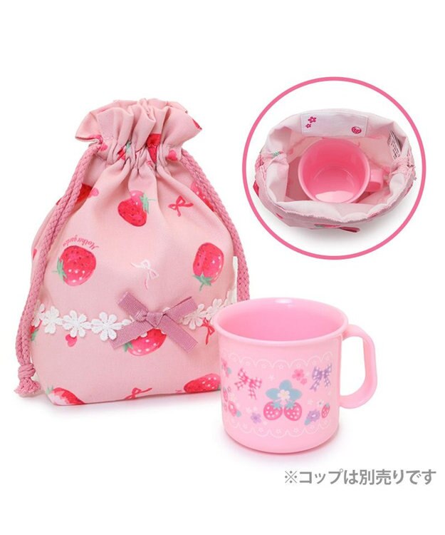 Mother garden マザーガーデン 野いちご コップ 巾着袋 《いちご柄》 -