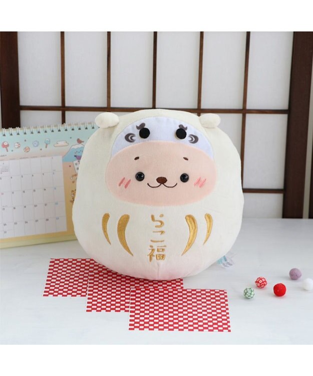 Mother garden しろたん お座り らっこいぬ 白だるま 《らこ福》 ぬいぐるみ 20cm お座りぬいぐるみ ぬいぐるみ マスコット お座り だるま 縁起物 お正月 新年 あざらし アザラシ かわいい キャラクター マザーガーデン 白～オフホワイト