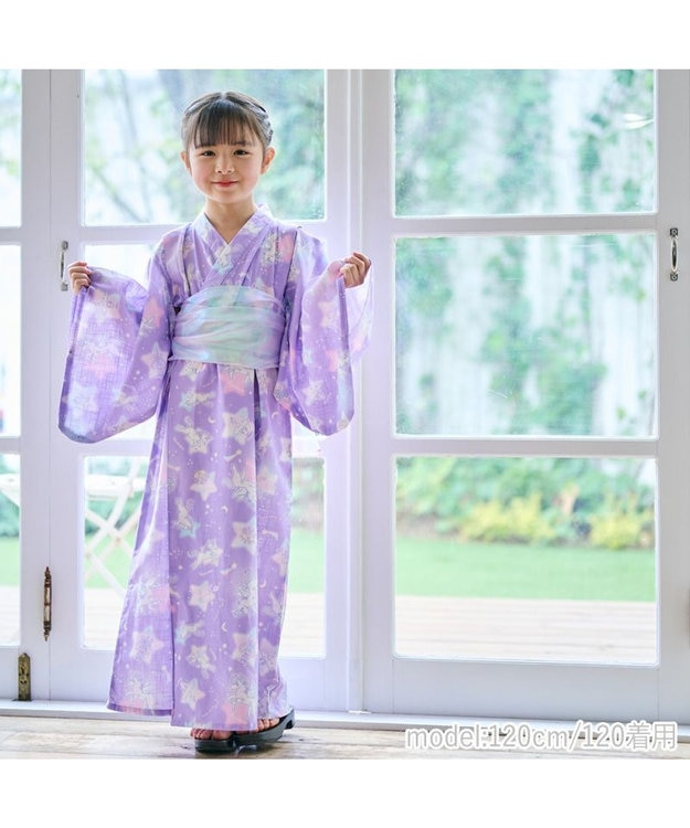 Mother garden マザーガーデン 2024 ワンピース 浴衣 《ユニコーン 星空柄》 100/110/120/130/140 ユニコーン星空柄