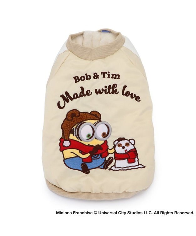 PET PARADISE ミニオン ボブ ティム 遠赤外線 スカジャン 《雪柄》 小型犬 ベージュ