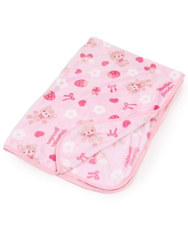 familiar ピンククマ柄ブランケット 約90cm Mother garden セールSALE シングル 毛布 140cm×200cm くま