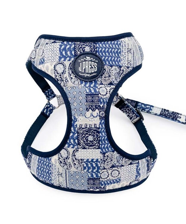 PET PARADISE J.PRESS ペイズリー ハーネス＆リード Ｓ 小型犬 ネイビー