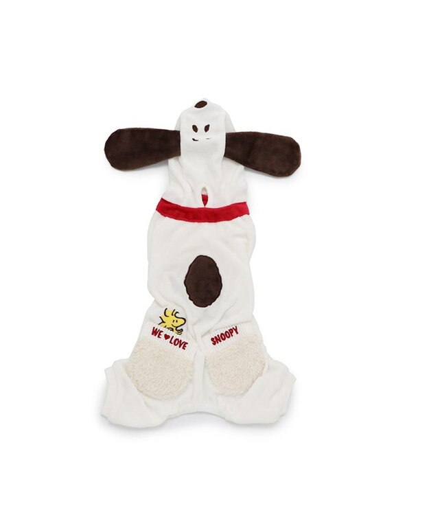 PET PARADISE スヌーピー なりきり ベロア ロンパース 【中型犬】 白~オフホワイト