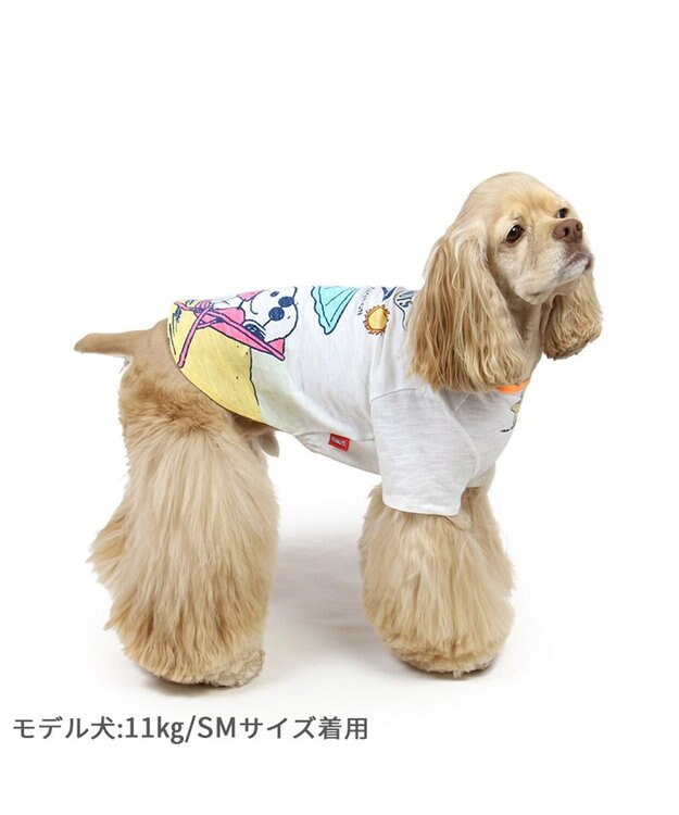 PET PARADISE スヌーピー UV反応 色が変わるTシャツ 《ビーチ柄》 中型犬 大型犬 ブルー