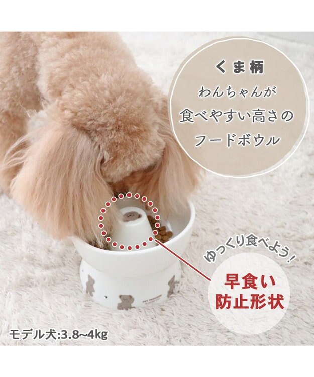 PET PARADISE ペットパラダイス 高さのある フードボウル 早食い防止 《くま 》 くま