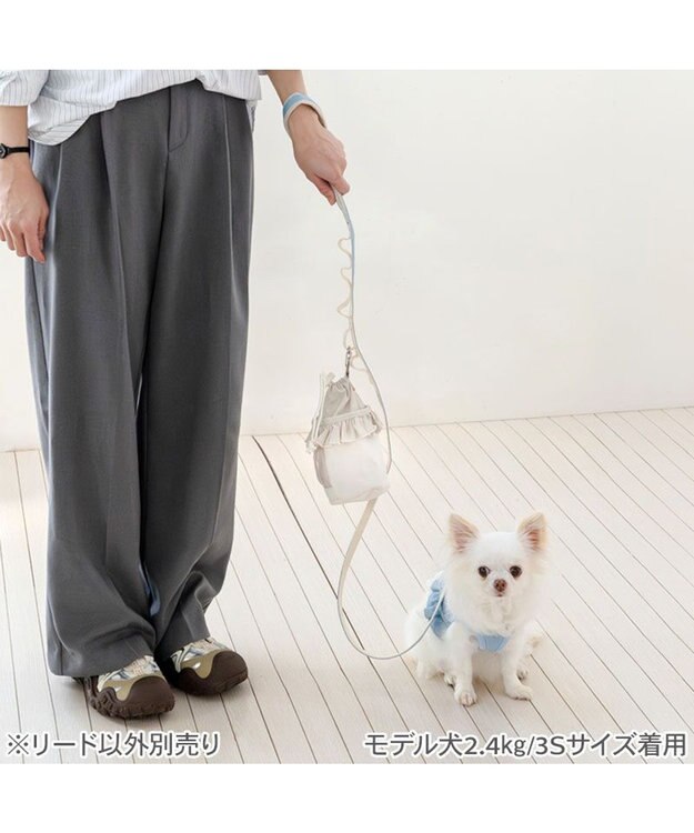 PET PARADISE ペットパラダイス 小花柄 デニム リード ３Ｓ 小型犬 ブルー