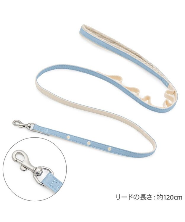 PET PARADISE ペットパラダイス 小花柄 デニム リード ３Ｓ 小型犬 ブルー