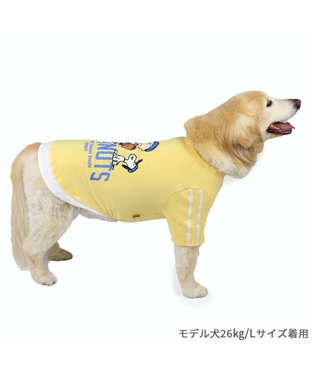 PET PARADISE スヌーピー Tシャツ 《ファインプレー柄》 黄色 中型犬 大型犬 ファインプレー柄