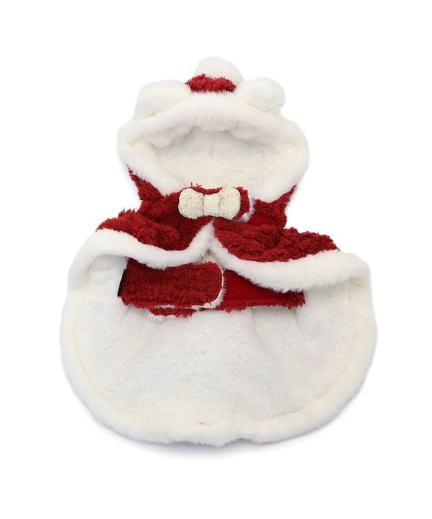 PET PARADISE ペットパラダイス サンタさん くま ポンチョ 小型犬 レッド