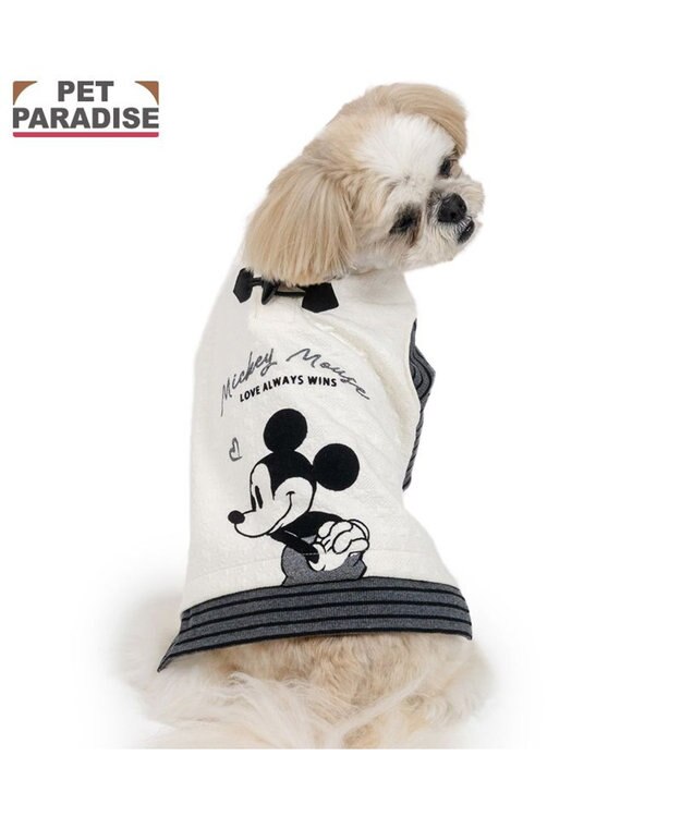 PET PARADISE ディズニー ミッキーマウス エンボス スウェット 小型犬 ホワイト