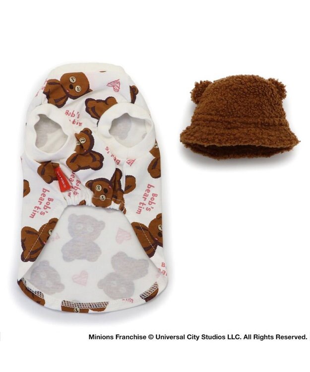 PET PARADISE ミニオン ティム バケットハット付き Tシャツ 小型犬 ブラウン
