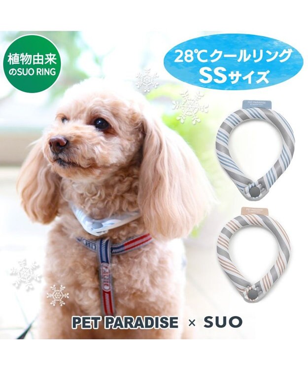 PET PARADISE ペットパラダイス 28℃ クールリング 【ＳＳ】 《 水色 / ベージュ》 水色 ＳＳ