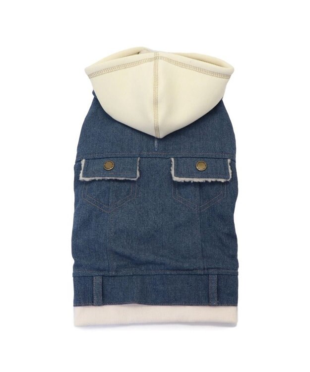 PET PARADISE ペットパラダイス 重ね着風デニムジャケット  小型犬 ネイビー