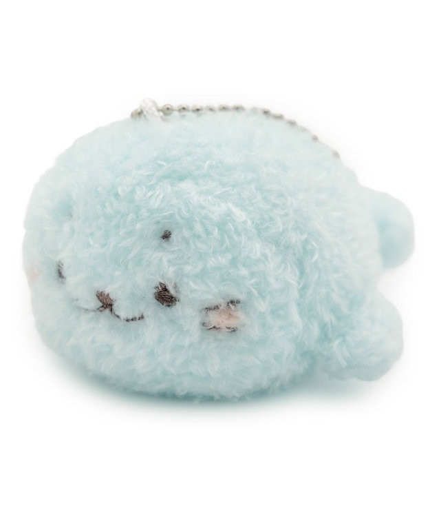 Mother garden しろたん ふわふわキーホルダー 《水色》 単品 ライトブルー
