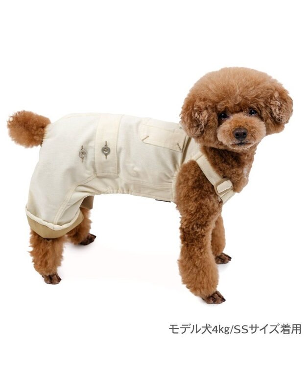 PET PARADISE ペットパラダイス コーデュロイ オーバーオール 小型犬 ホワイト