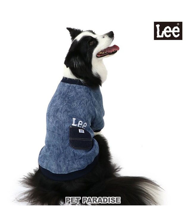 PET PARADISE Lee ウォッシュ加工 トレーナー 中型犬 大型犬 紺（ネイビー・インディゴ）