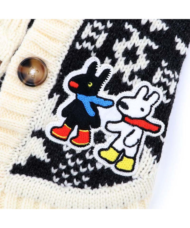 PET PARADISE リサとガスパール 背中開きニット 小型犬 ホワイト×ブラック