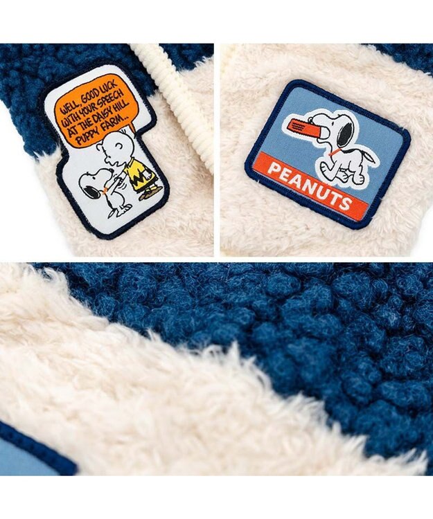 PET PARADISE スヌーピー ワッペン リバーシブル ベスト 小型犬 ネイビー×ホワイト
