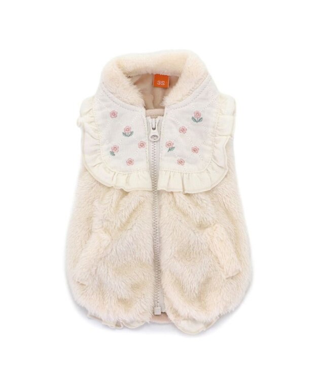 PET PARADISE ペットパラダイス ボア ジップベスト 《お花》 中型犬 大型犬 お花