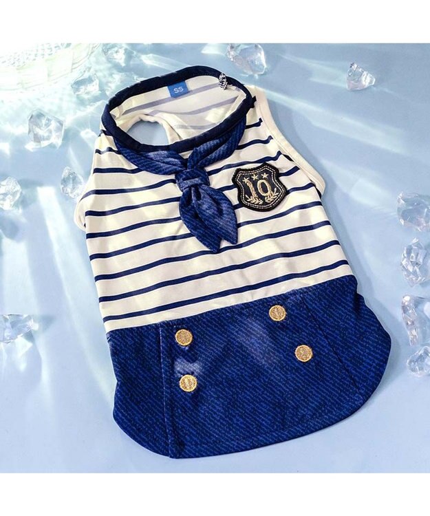 PET PARADISE ペットパラダイス 接触冷感 マリン風 タンクトップ 中型犬 大型犬 ネイビー