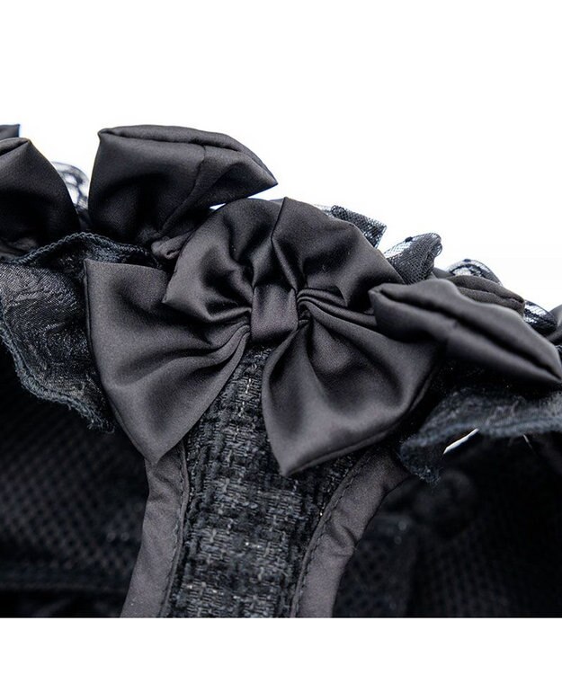 PET PARADISE cherircouture ツイード ベストハーネス 《ブラック》 Ｓ ブラック